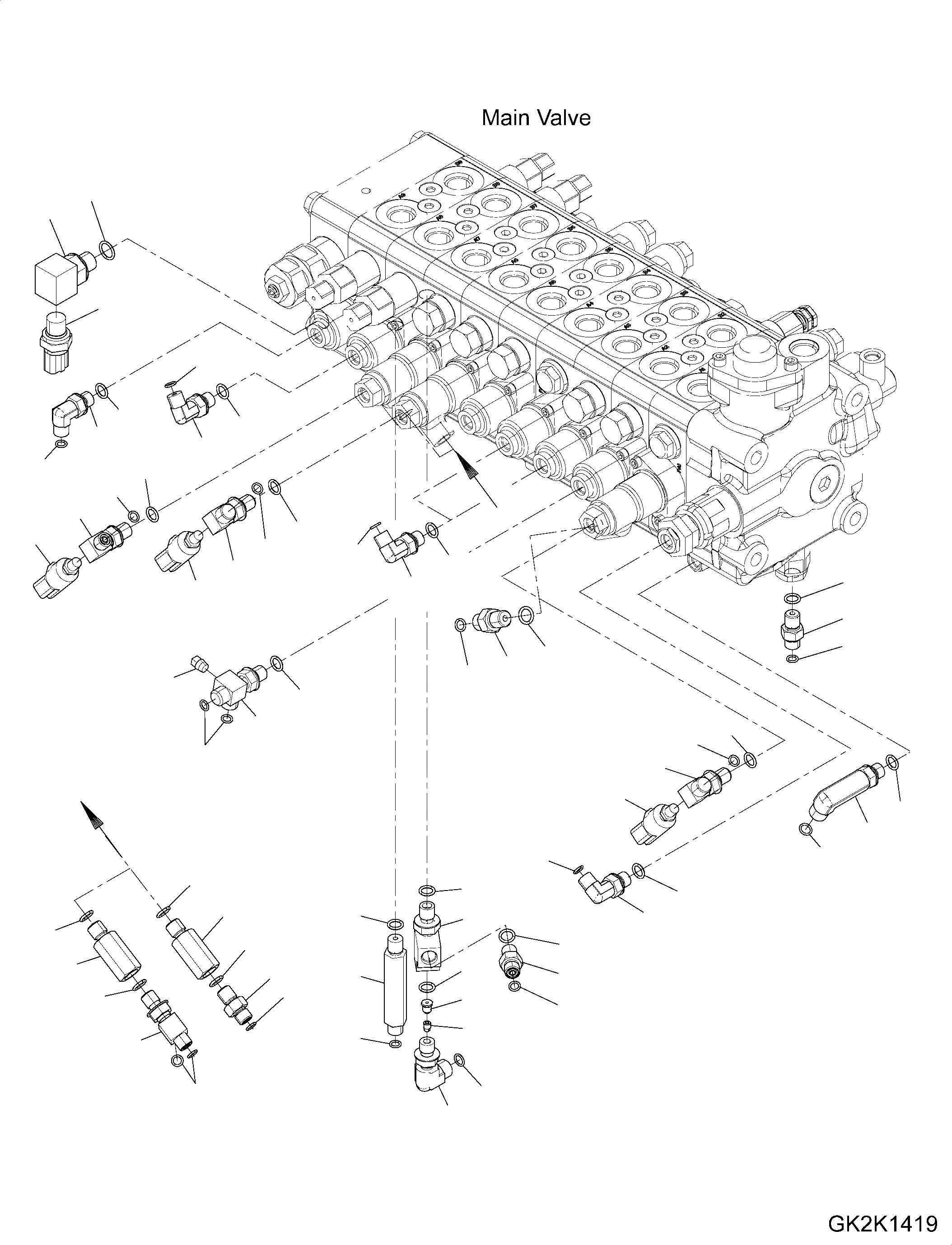 Схема запчастей Komatsu PW180-10 - ОСНОВН. КЛАПАН, TWO-ЧАСТИ СТРЕЛА, -НАВЕСН. ОБОРУД ТРУБЫ, СОЕДИНИТЕЛЬН. ЧАСТИ (/) ОСНОВН. КЛАПАН, TWO-ЧАСТИ СТРЕЛА, -НАВЕСН. ОБОРУД ТРУБЫ