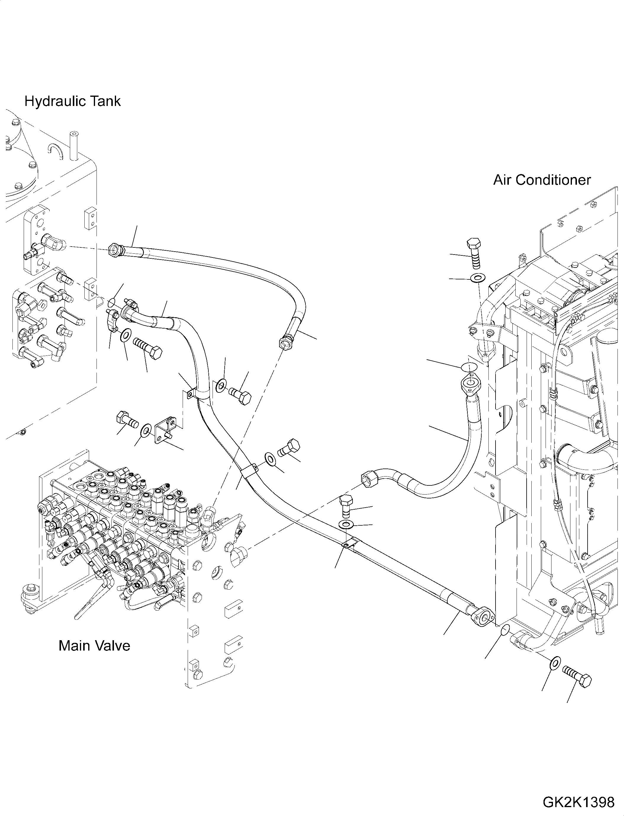 Схема запчастей Komatsu PW180-10 - ЛИНИИ МАСЛООХЛАДИТЕЛЯ ЛИНИИ МАСЛООХЛАДИТЕЛЯ