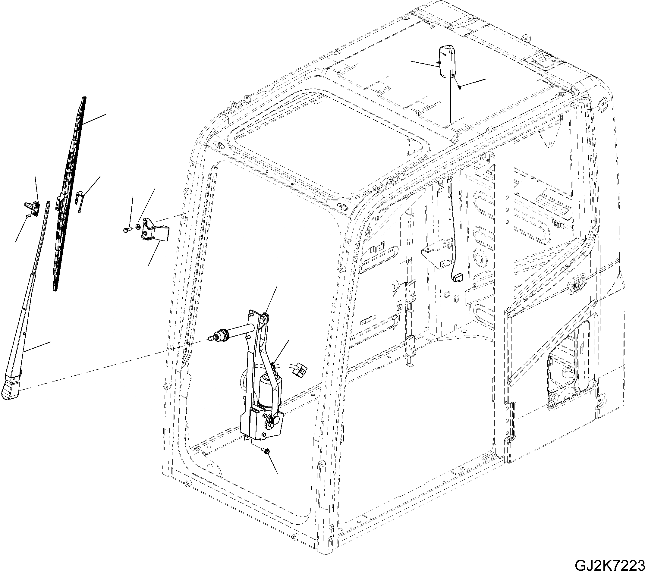 Схема запчастей Komatsu PW180-10 - КАБИНА, ДВОРНИКИ И ОСВЕЩЕНИЕ КАБИНА