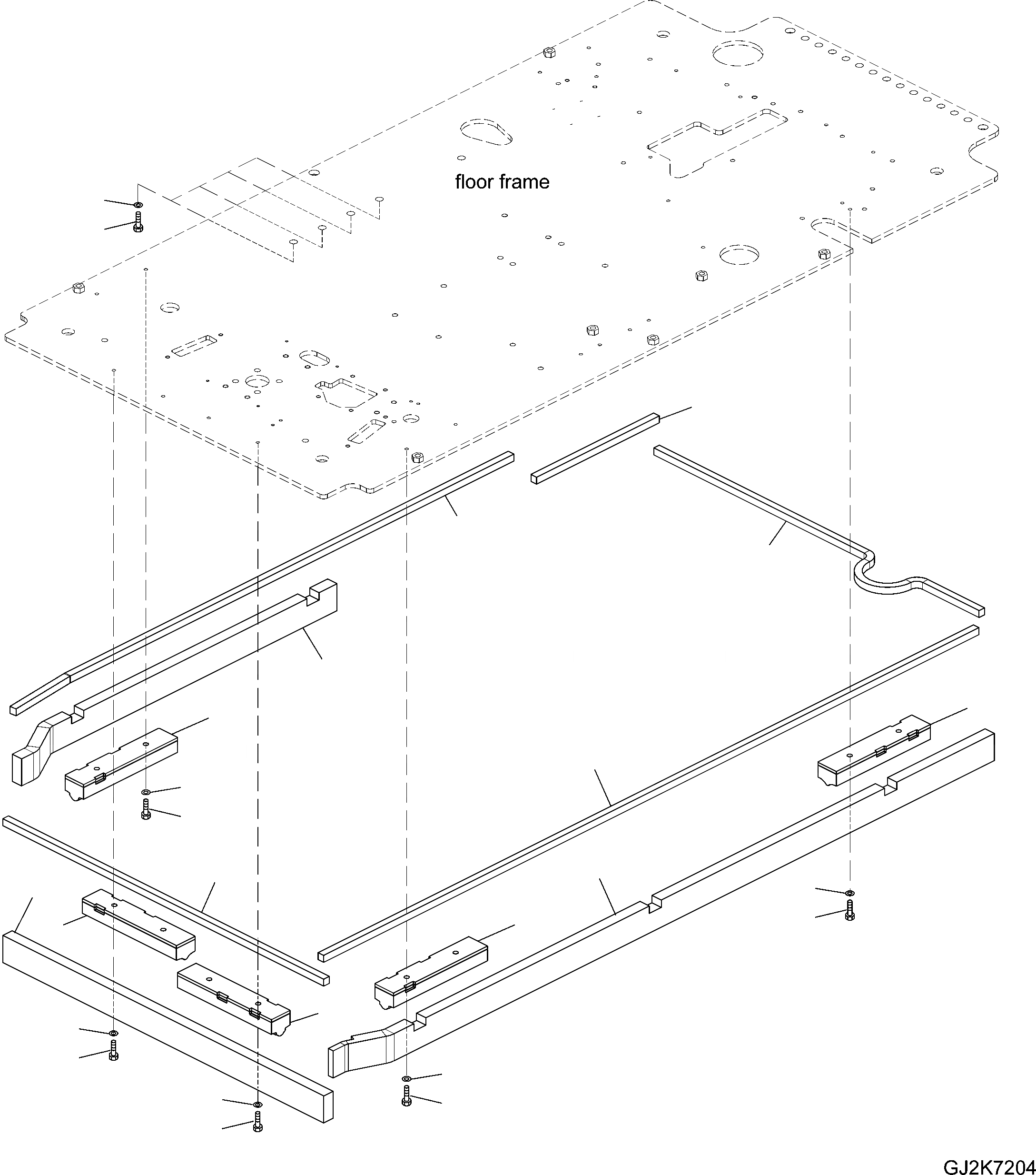 Схема запчастей Komatsu PW180-10 - КАБИНА, ПОЛ, РАМА УПЛОТНЕНИЕ КАБИНА