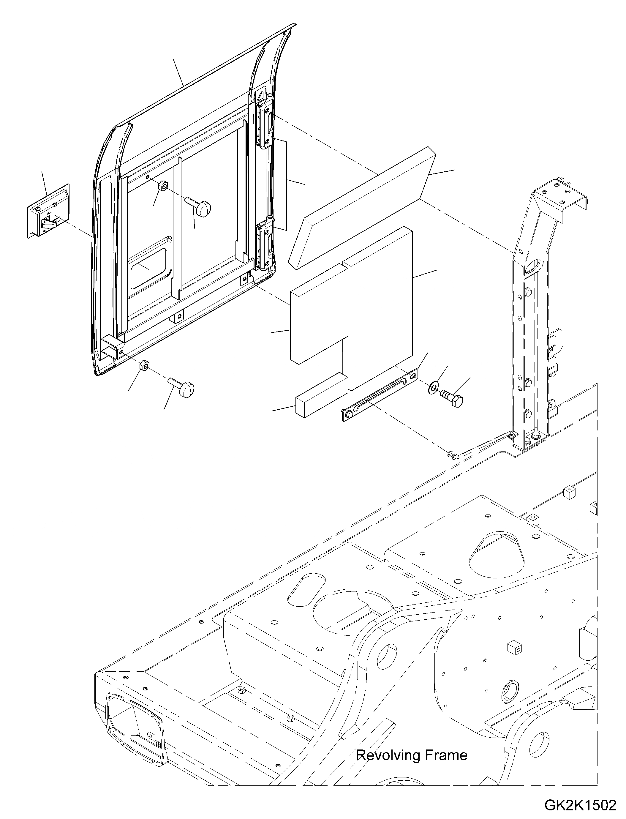 Схема запчастей Komatsu PW180-10 - ПРАВ. ДВЕРЬ, КАБИНА (/) ПРАВ. ДВЕРЬ, КАБИНА