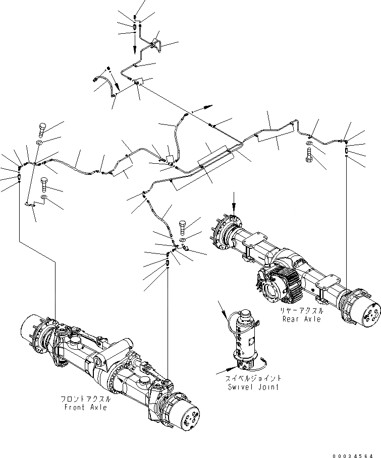 Схема запчастей Komatsu PW180-10 - ТОРМОЗНАЯ ГИДРОЛИНИЯ, НИЖН., MM ТОРМОЗНАЯ ГИДРОЛИНИЯ, НИЖН., MM