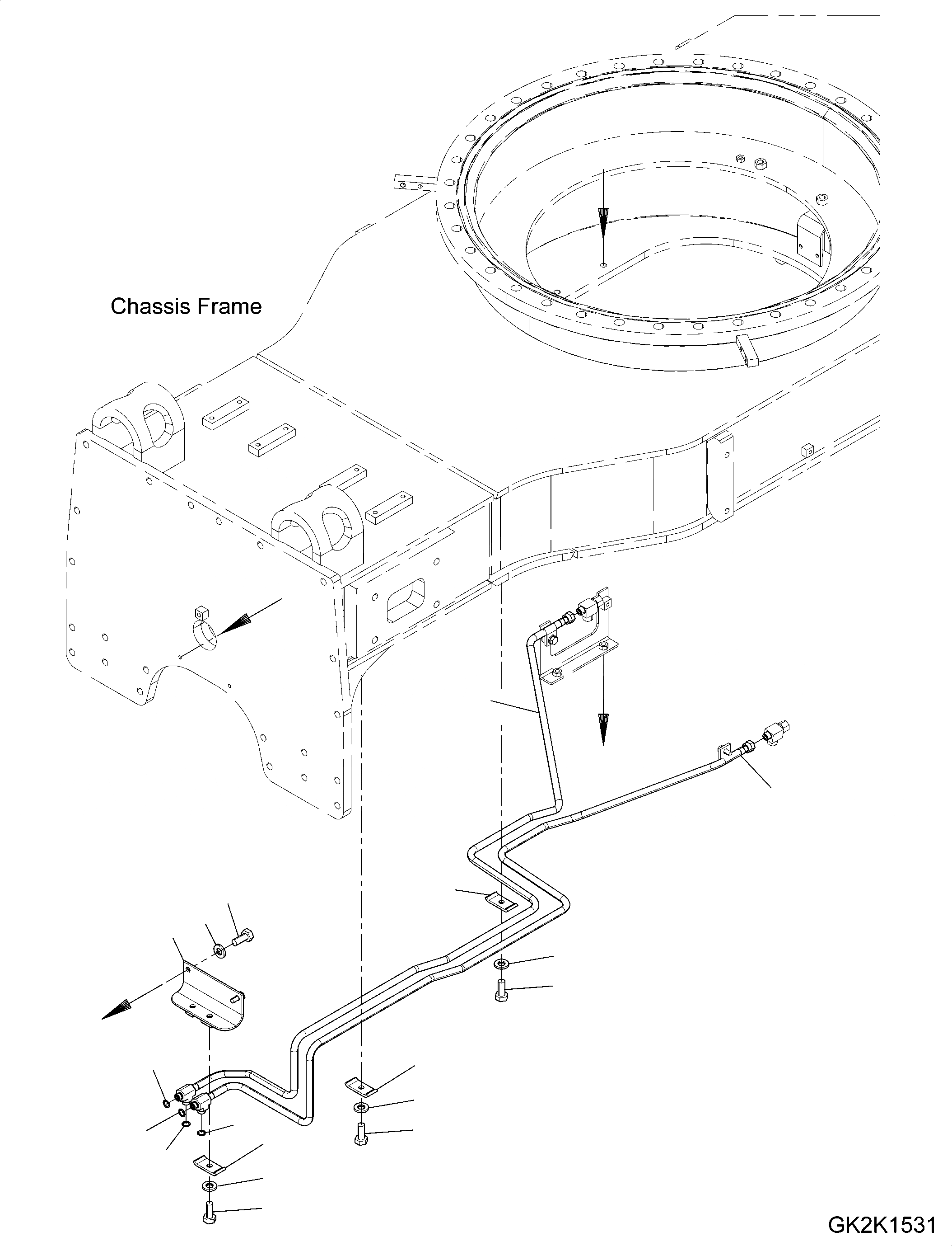 Схема запчастей Komatsu PW180-10 - НИЖН. НАВЕСН. ОБОРУД ТРУБЫ, ПЕРЕДН. DOZER ОТВАЛ - ЗАДН. LESS, ГИДРОЛИНИЯ НИЖН. НАВЕСН. ОБОРУД ТРУБЫ, ПЕРЕДН. DOZER ОТВАЛ - ЗАДН. LESS