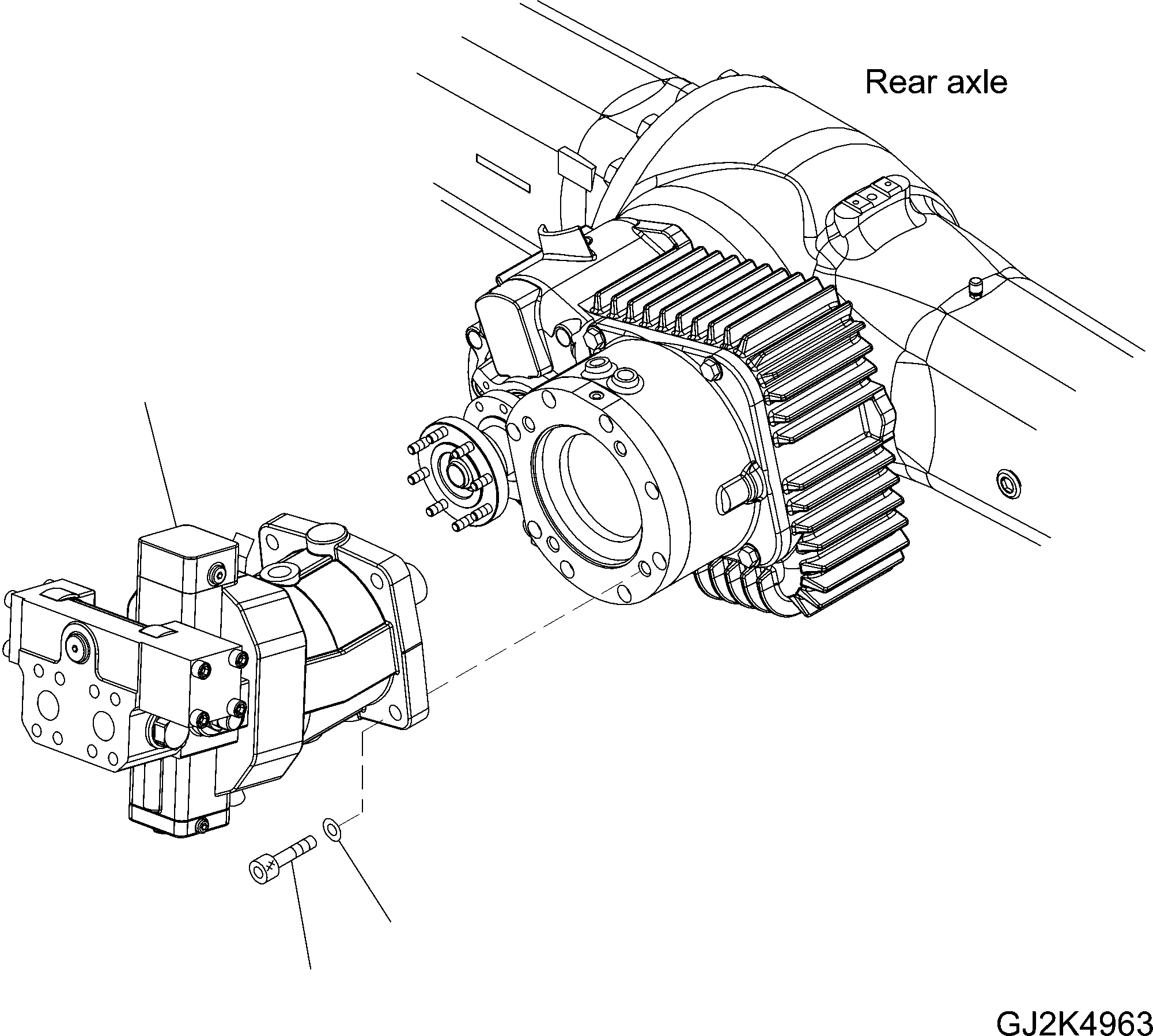 Схема запчастей Komatsu PW180-10 - МОТОР ХОДА, КРЕПЛЕНИЕ МОТОР ХОДА
