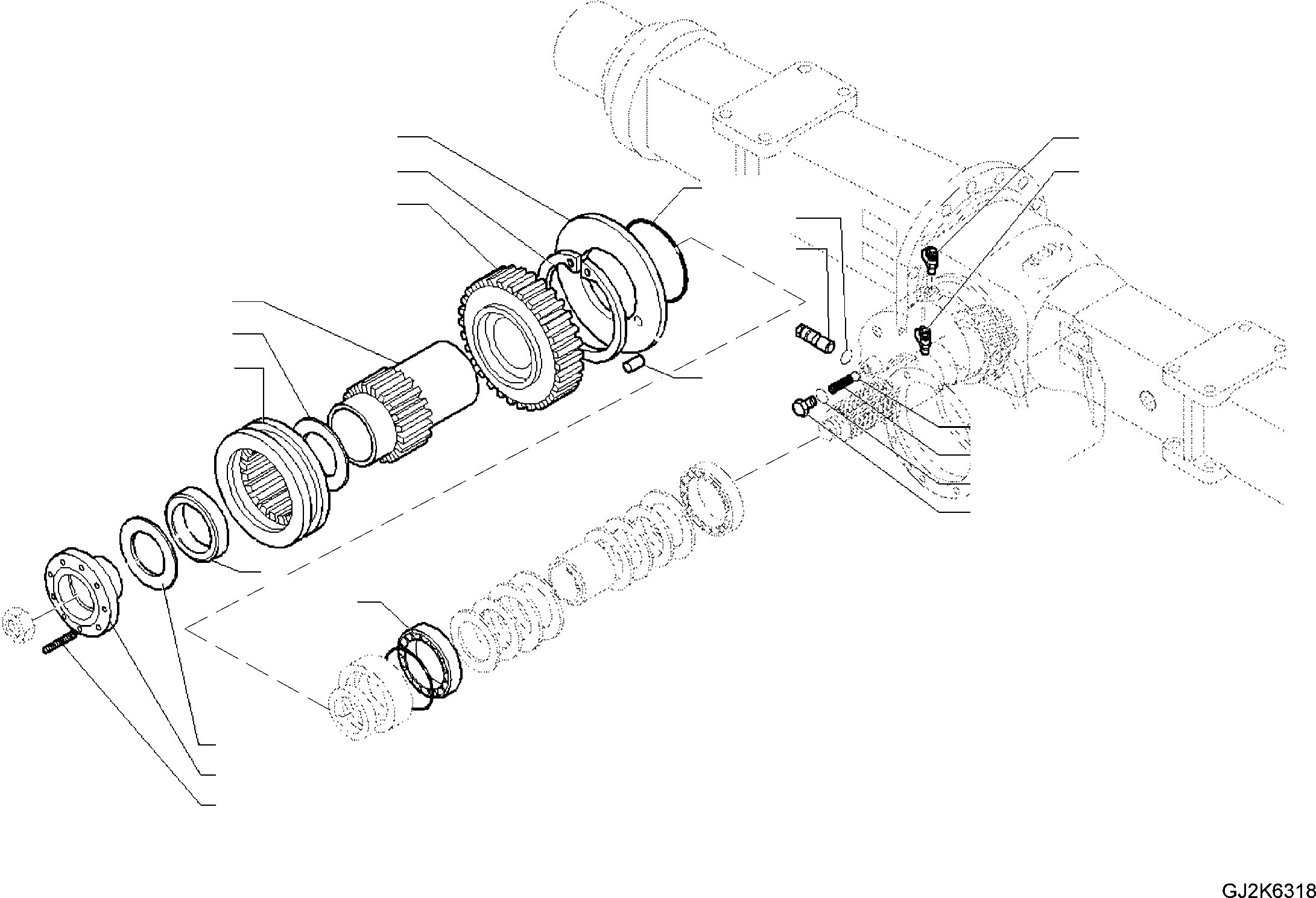 Схема запчастей Komatsu PW180-10 - МОСТ, MM, ЗАДН. МОСТ, ТРАНСМИССИЯ (/7) МОСТ, MM
