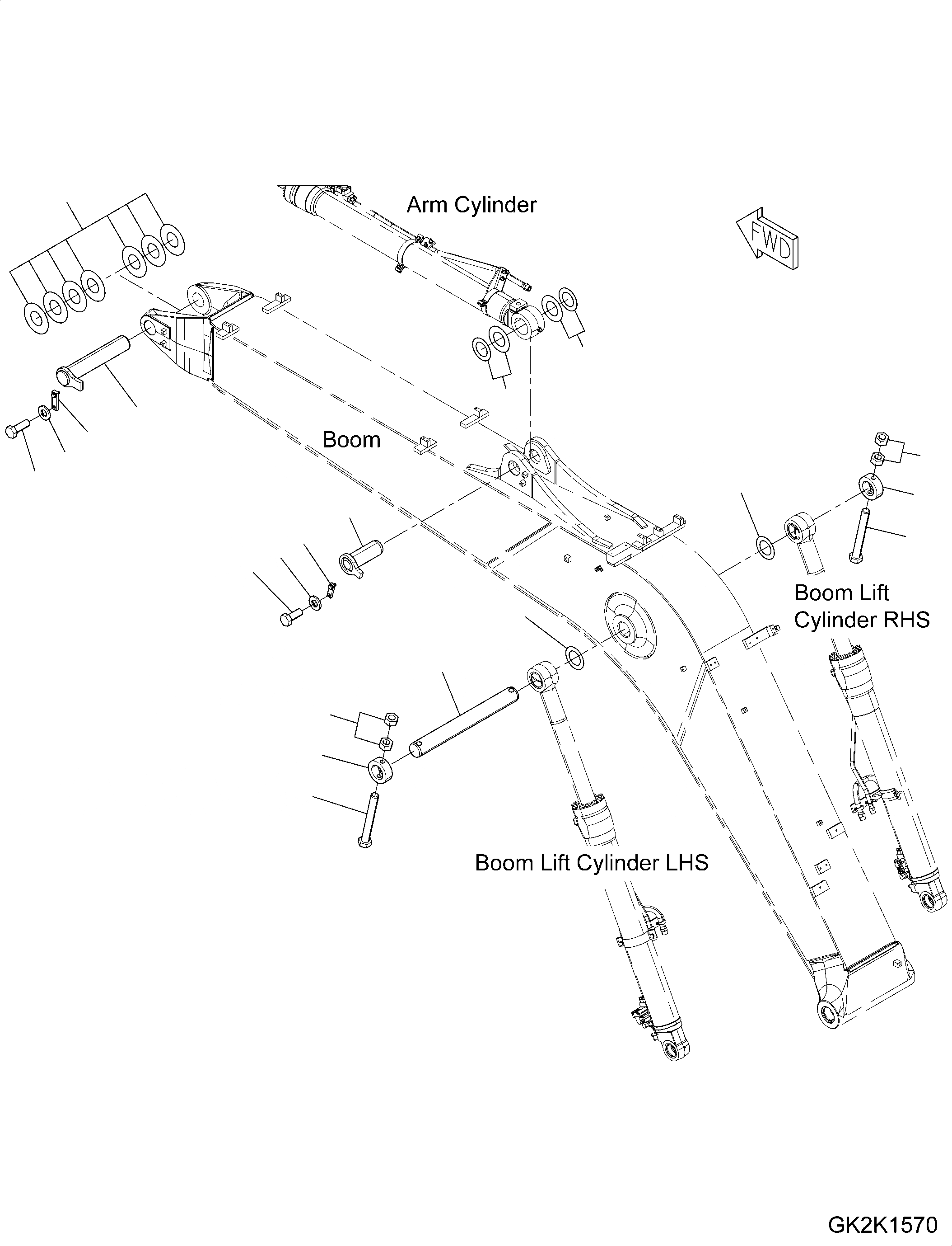 Схема запчастей Komatsu PW180-10 - ONE-ЧАСТИ СТРЕЛА, ПАЛЕЦ ONE-ЧАСТИ СТРЕЛА