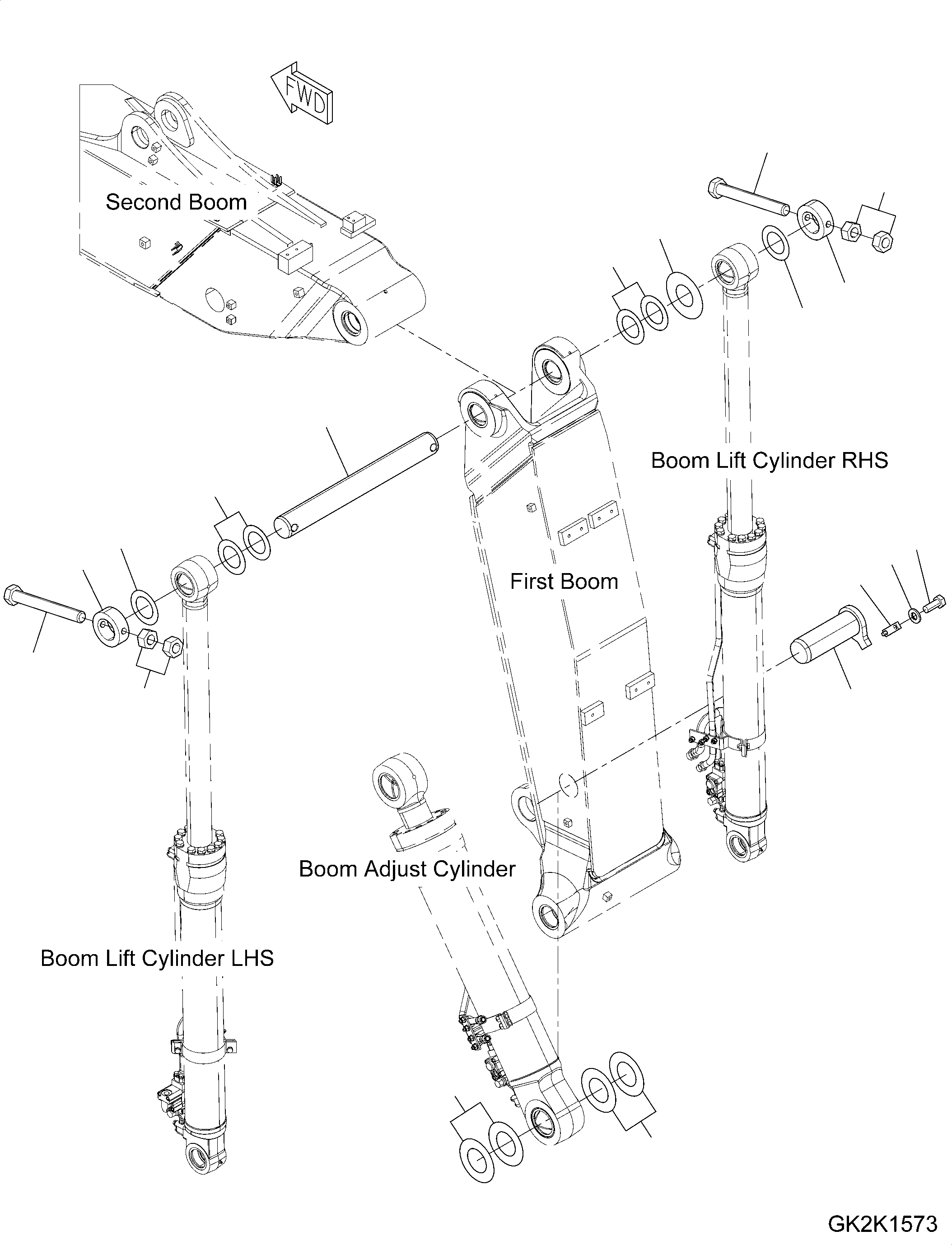 Схема запчастей Komatsu PW180-10 - TWO-ЧАСТИ СТРЕЛА, ПЕРВ. СТРЕЛА, ПАЛЕЦ TWO-ЧАСТИ СТРЕЛА