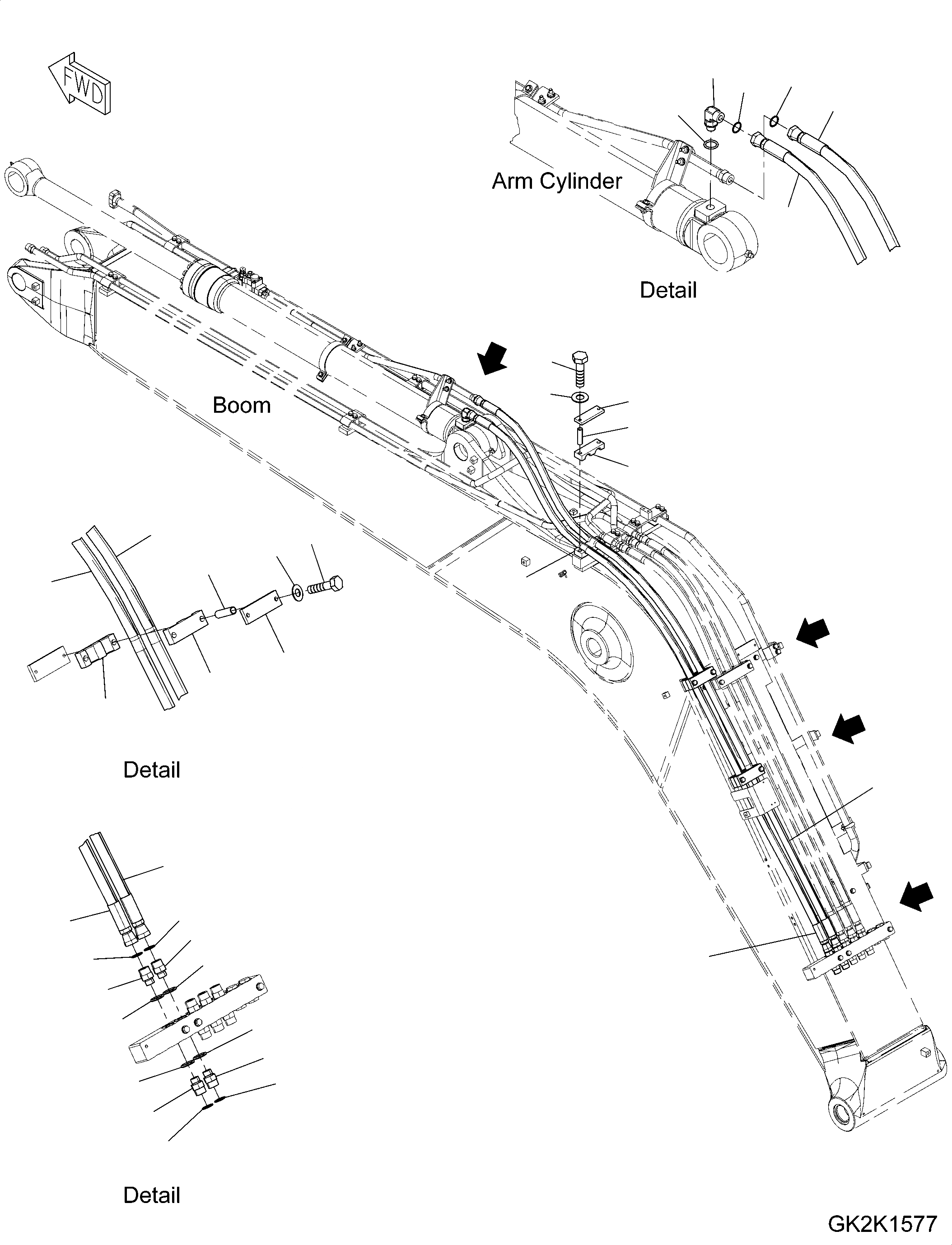 Схема запчастей Komatsu PW180-10 - ГИДРОЛИНИЯ, ONE-ЧАСТИ СТРЕЛА, -НАВЕСН. ОБОРУД, БЕЗ БЫСТРОСЪЕМН. МЕХ-М, ЦИЛИНДР РУКОЯТИТРУБЫ ГИДРОЛИНИЯ, ONE-ЧАСТИ СТРЕЛА, -НАВЕСН. ОБОРУД, БЕЗ БЫСТРОСЪЕМН. МЕХ-М