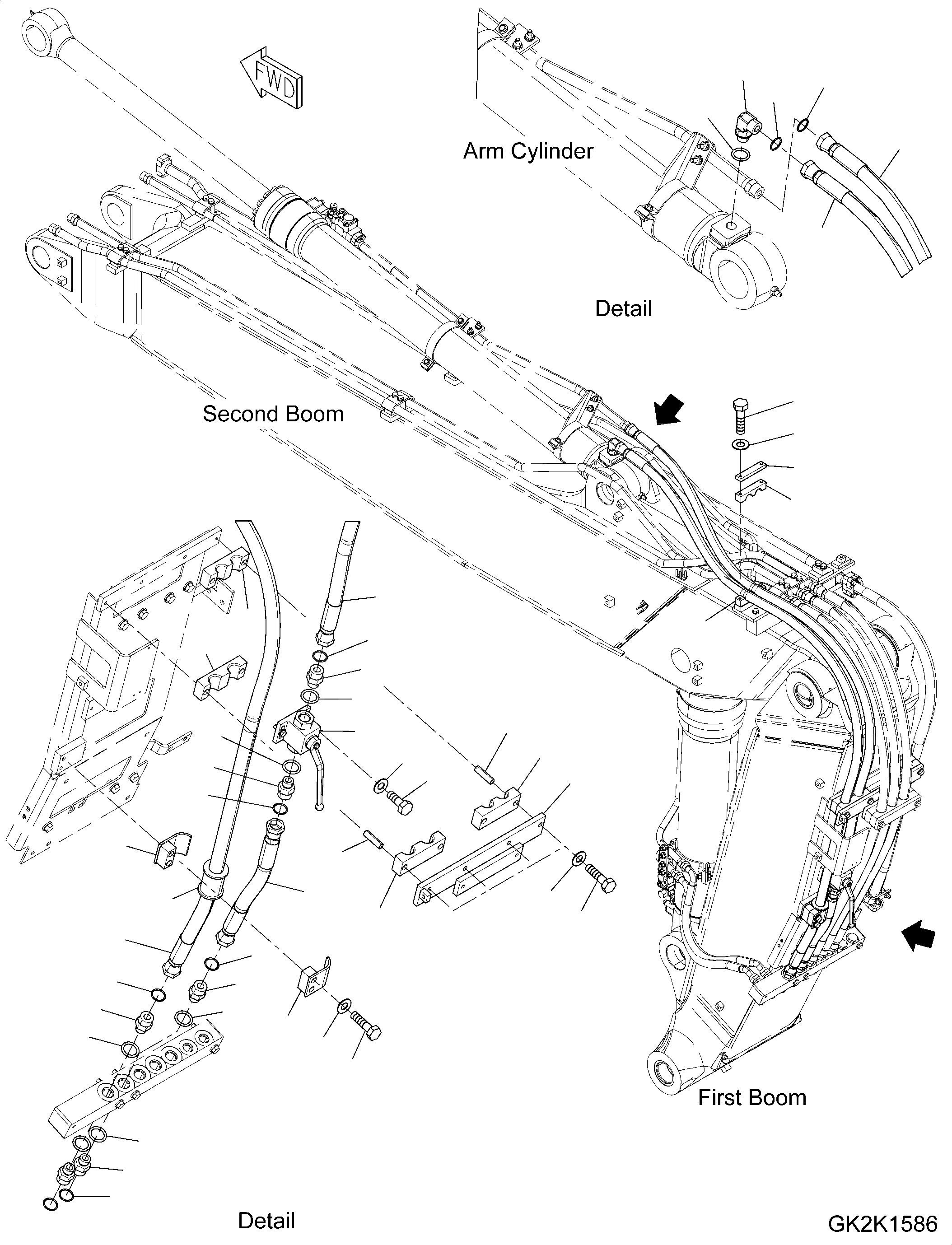 Схема запчастей Komatsu PW180-10 - ГИДРОЛИНИЯ, TWO-ЧАСТИ СТРЕЛА, -НАВЕСН. ОБОРУД, С БЫСТРОСЪЕМН. МЕХ-М, ЦИЛИНДР РУКОЯТИТРУБЫ ГИДРОЛИНИЯ, TWO-ЧАСТИ СТРЕЛА, -НАВЕСН. ОБОРУД, С БЫСТРОСЪЕМН. МЕХ-М