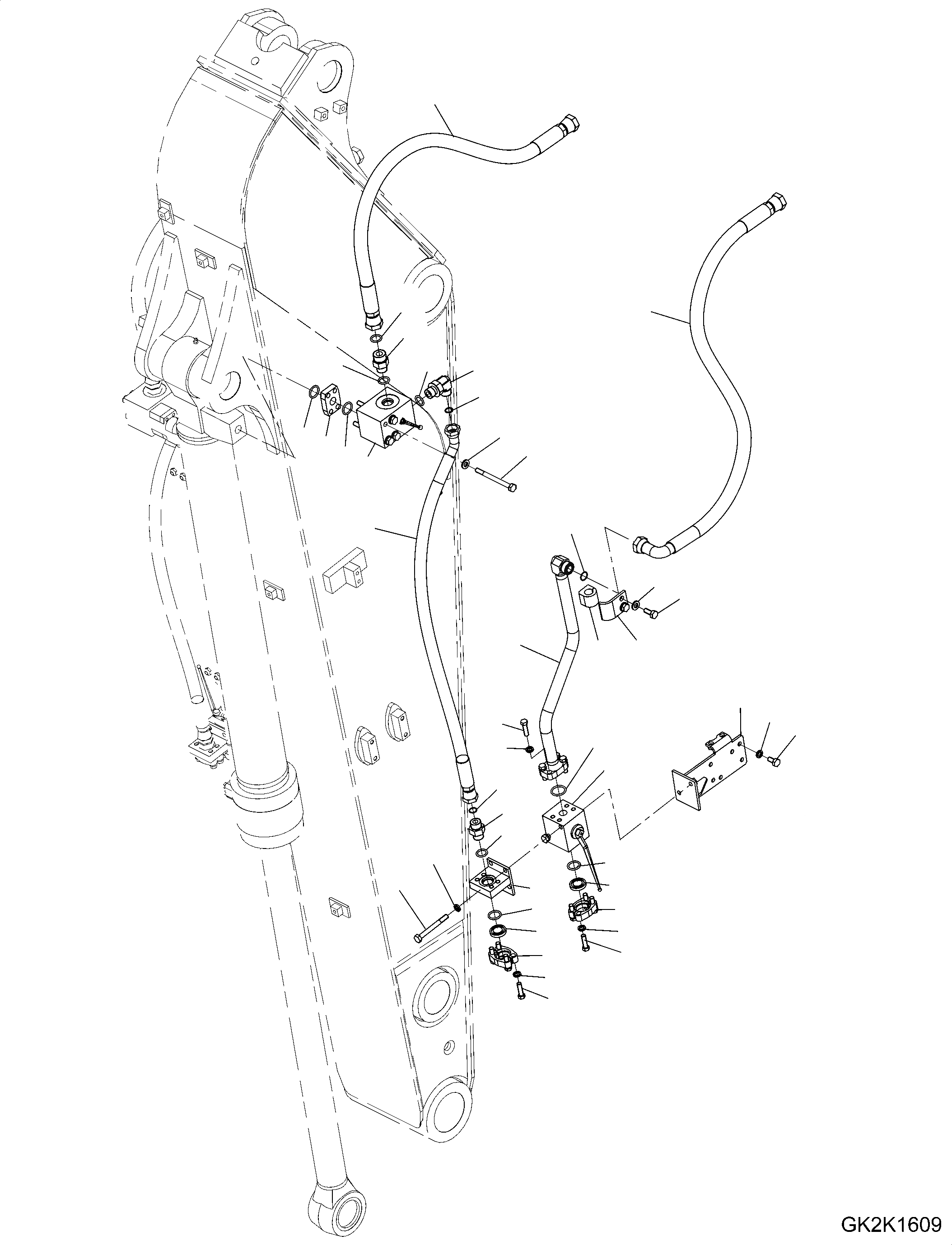 Схема запчастей Komatsu PW180-10 - РУКОЯТЬ ТРУБЫ, РУКОЯТЬ MM, -НАВЕСН. ОБОРУД ГИДРОЛИНИЯ, LHS РУКОЯТЬ ТРУБЫ, РУКОЯТЬ MM, -НАВЕСН. ОБОРУД ГИДРОЛИНИЯ
