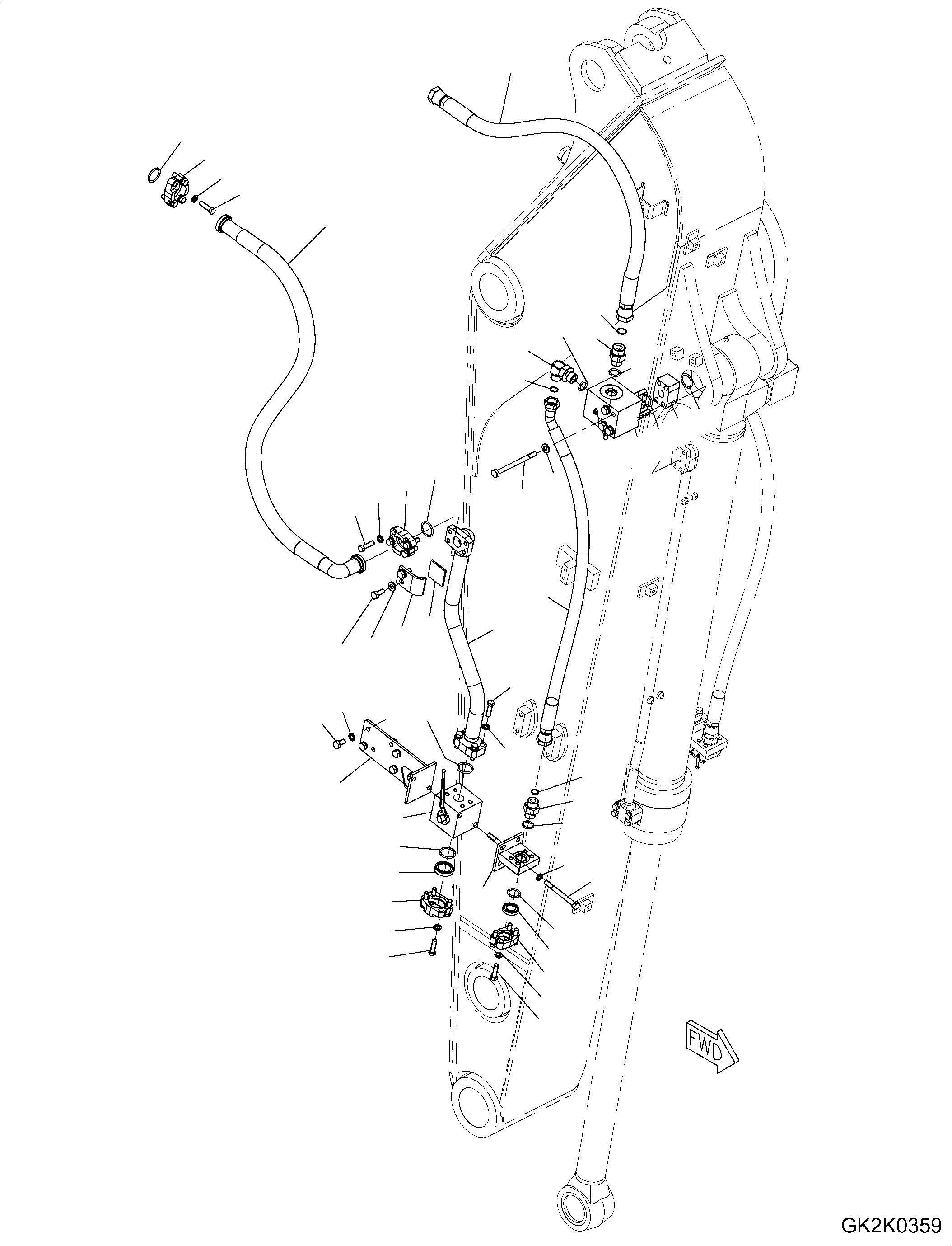 Схема запчастей Komatsu PW180-10 - РУКОЯТЬ ТРУБЫ, РУКОЯТЬ MM, -НАВЕСН. ОБОРУД ГИДРОЛИНИЯ, RHS РУКОЯТЬ ТРУБЫ, РУКОЯТЬ MM, -НАВЕСН. ОБОРУД ГИДРОЛИНИЯ
