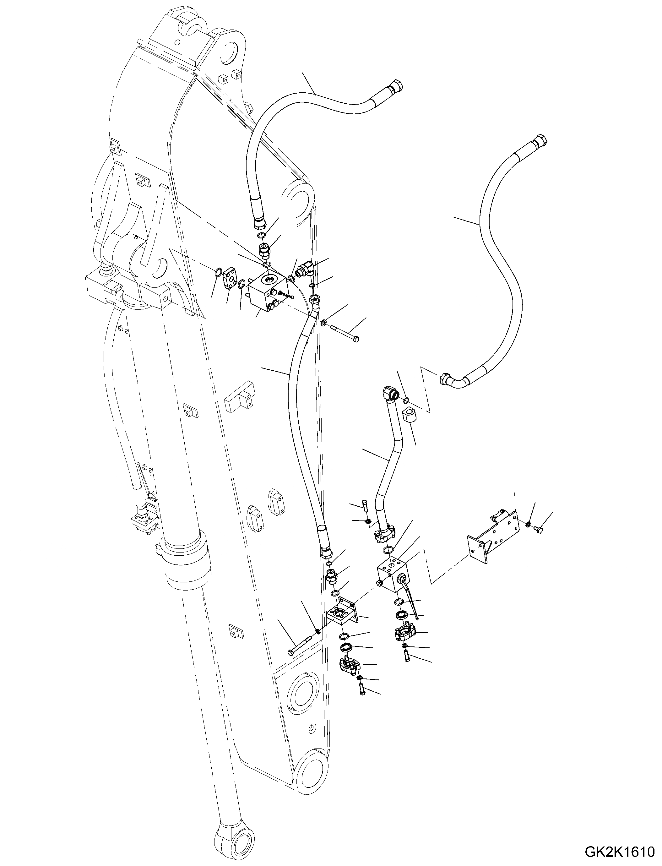 Схема запчастей Komatsu PW180-10 - РУКОЯТЬ ТРУБЫ, РУКОЯТЬ MM, -НАВЕСН. ОБОРУД ГИДРОЛИНИЯ, LHS РУКОЯТЬ ТРУБЫ, РУКОЯТЬ MM, -НАВЕСН. ОБОРУД ГИДРОЛИНИЯ