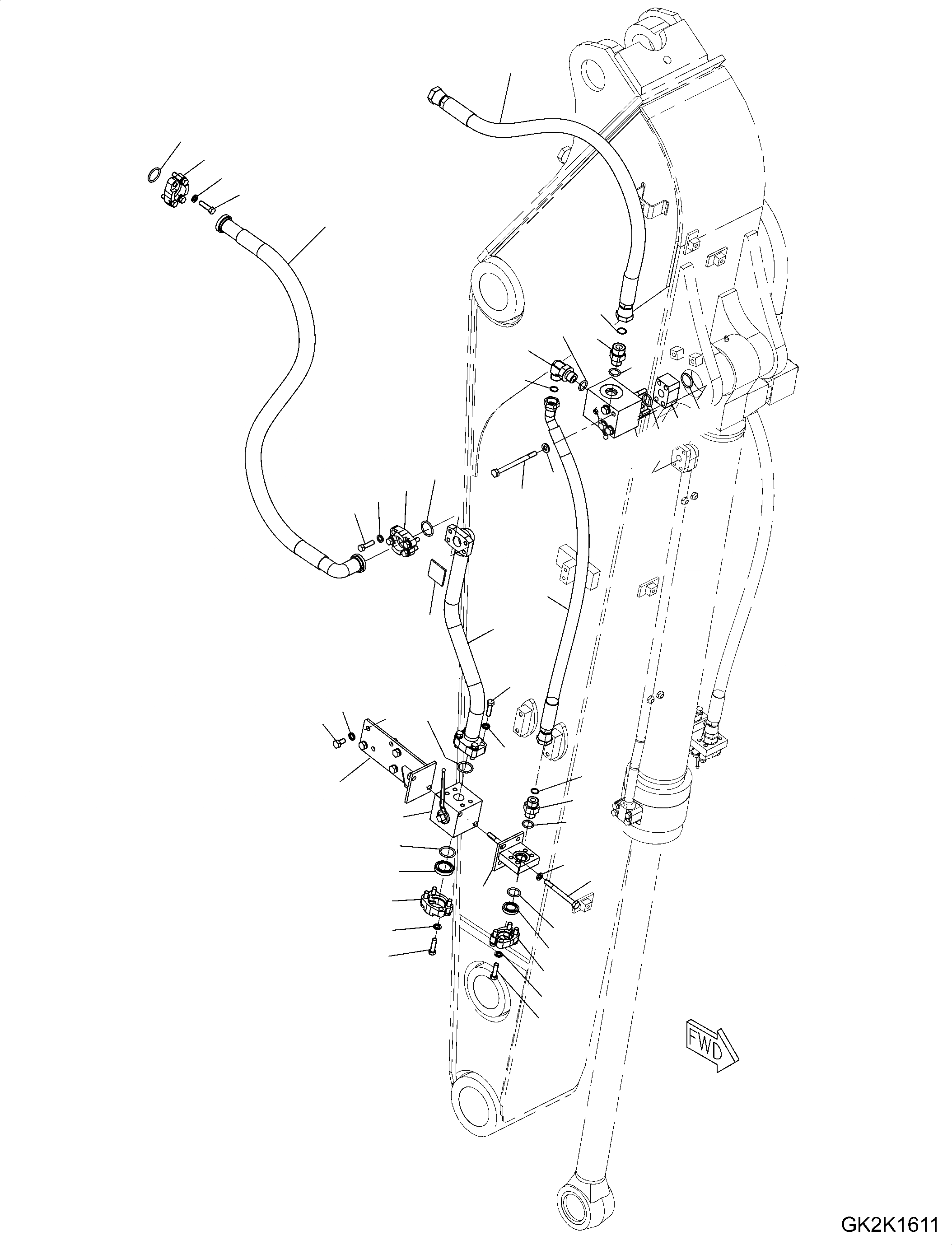 Схема запчастей Komatsu PW180-10 - РУКОЯТЬ ТРУБЫ, РУКОЯТЬ MM, -НАВЕСН. ОБОРУД ГИДРОЛИНИЯ, RHS РУКОЯТЬ ТРУБЫ, РУКОЯТЬ MM, -НАВЕСН. ОБОРУД ГИДРОЛИНИЯ