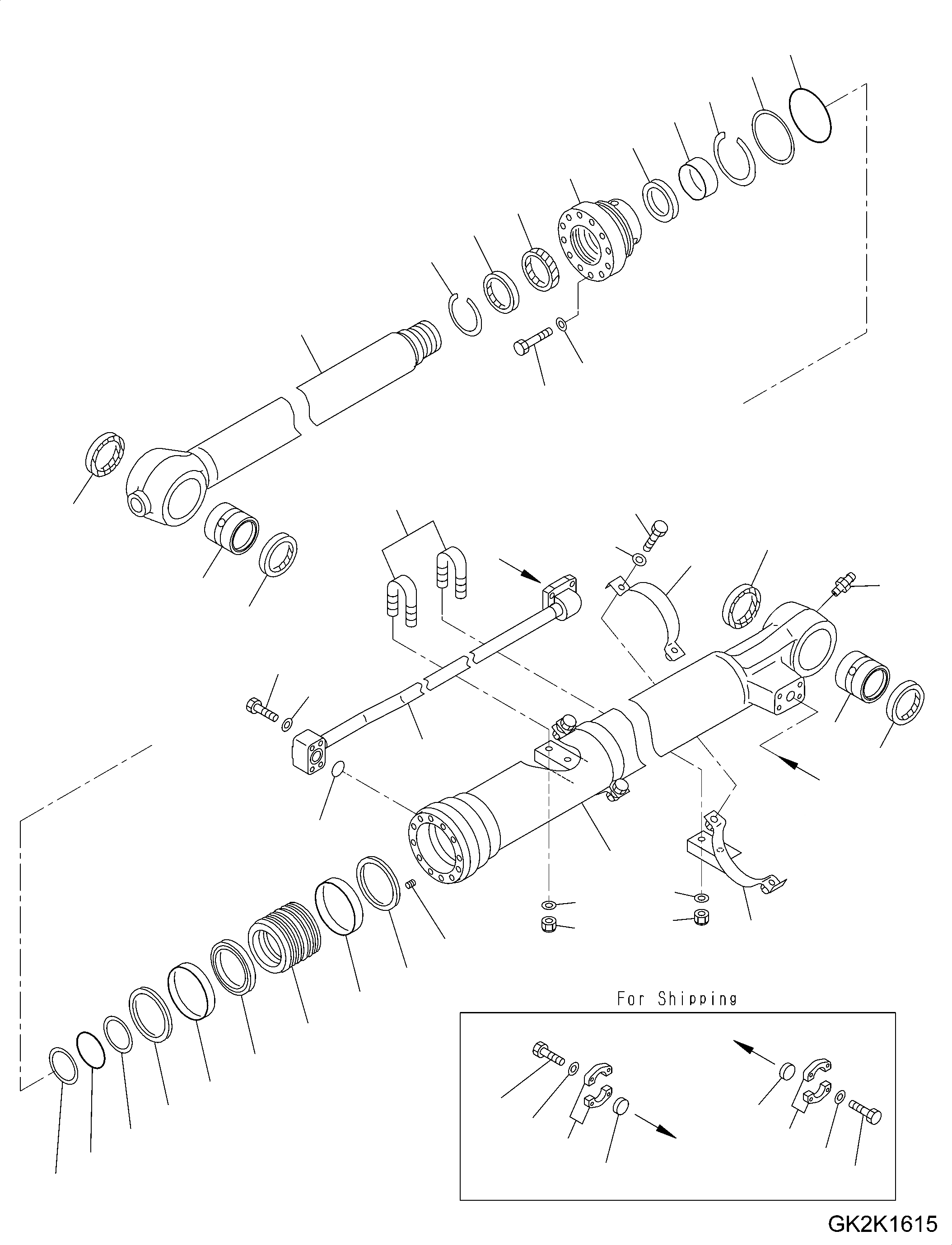 Схема запчастей Komatsu PW180-10 - ЦИЛИНДР КОВША, ВНУТР. ЧАСТИ ЦИЛИНДР КОВША