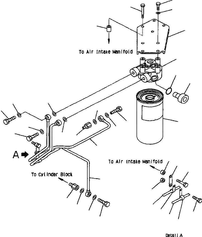 Схема запчастей Komatsu PW400MH-6 - FIG. A-B7A МАСЛ. ПРОХОДНОЙ ФИЛЬТР ДВИГАТЕЛЬ