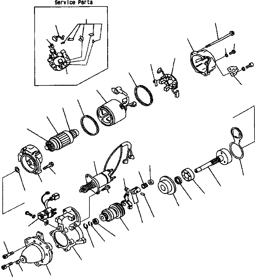 Схема запчастей Komatsu PW400MH-6 - FIG. A-BC СТАРТЕР - KW ДВИГАТЕЛЬ