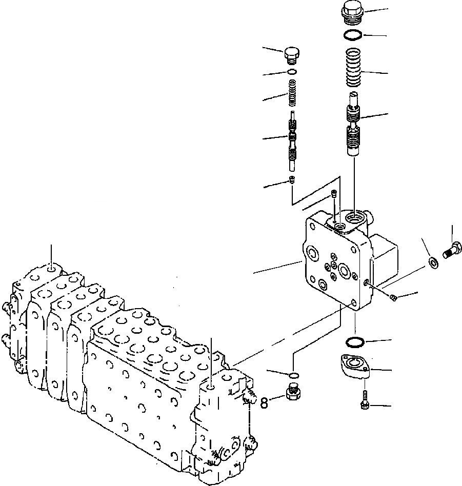 Схема запчастей Komatsu PW400MH-6 - FIG. H-9A ОСНОВН. УПРАВЛЯЮЩ. КЛАПАН - НАСОС MERGE DIVIDER КЛАПАН ГИДРАВЛИКА