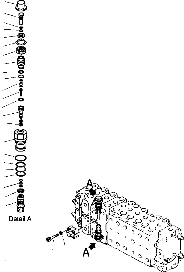 Схема запчастей Komatsu PW400MH-6 - FIG. H-9A ОСНОВН. УПРАВЛЯЮЩ. КЛАПАН - ОПОРА СЕРВИСНЫЙ КЛАПАН - PRESSURE COMPENSATION КЛАПАНS ГИДРАВЛИКА