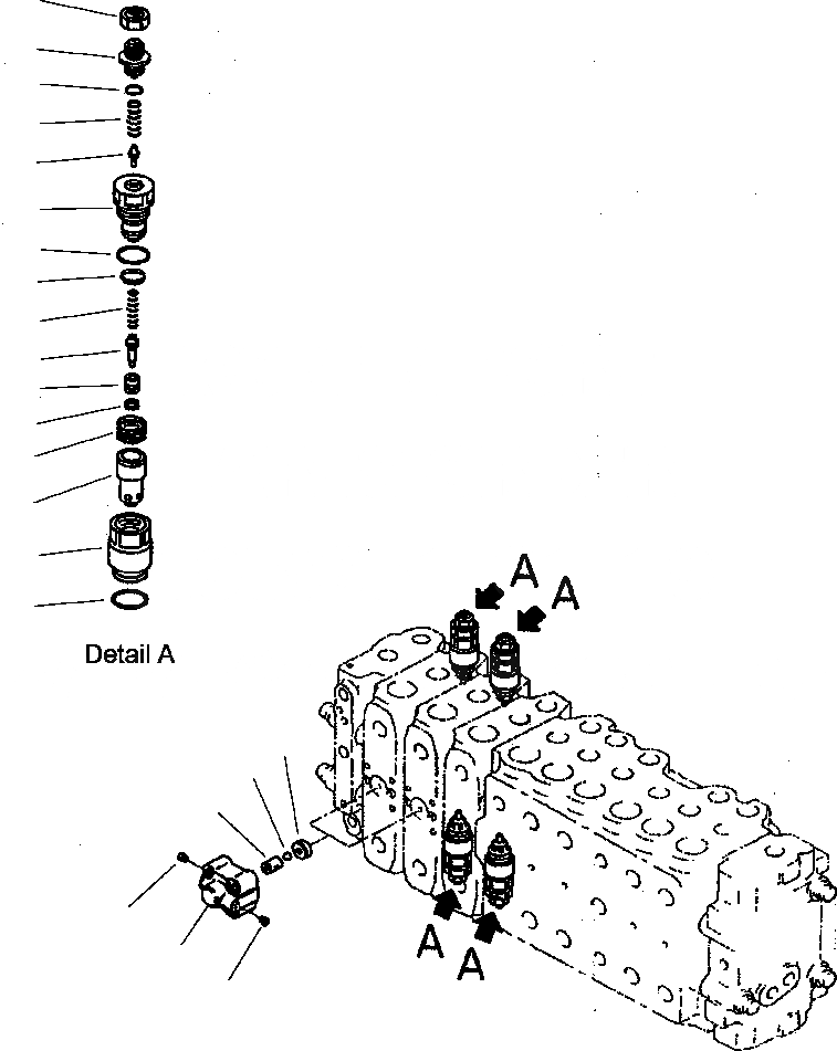 Схема запчастей Komatsu PW400MH-6 - FIG. H-9A8 ОСНОВН. УПРАВЛЯЮЩ. КЛАПАН - LS РАСПРЕДЕЛИТ. КЛАПАН ГИДРАВЛИКА