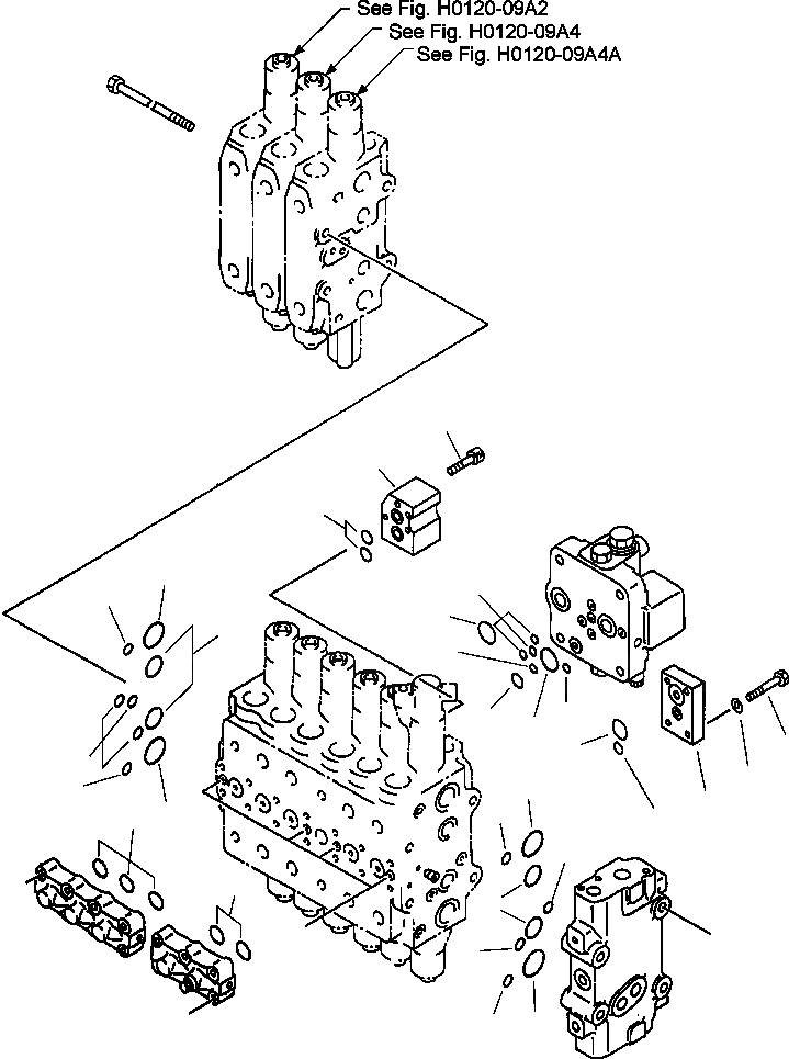 Схема запчастей Komatsu PW400MH-6 - FIG. H-A ОСНОВН. УПРАВЛЯЮЩ. КЛАПАН - СОЕДИНИТЕЛЬН. ЧАСТИ ГИДРАВЛИКА