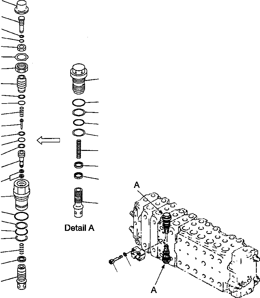 Схема запчастей Komatsu PW400MH-6 - FIG. H-A ОСНОВН. УПРАВЛЯЮЩ. КЛАПАН - LS DIVIDER КЛАПАН ГИДРАВЛИКА