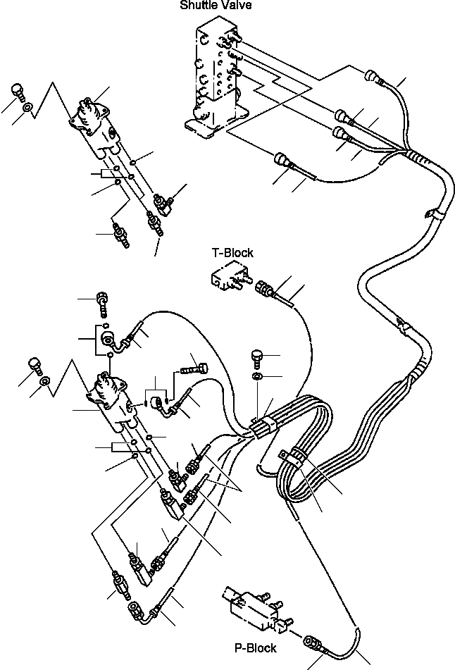 Схема запчастей Komatsu PW400MH-6 - FIG. K-A РАБОЧАЯ ЛИНИЯ PPC - ЛЕВ. СТОЙКА КАБИНА ОПЕРАТОРА И СИСТЕМА УПРАВЛЕНИЯ