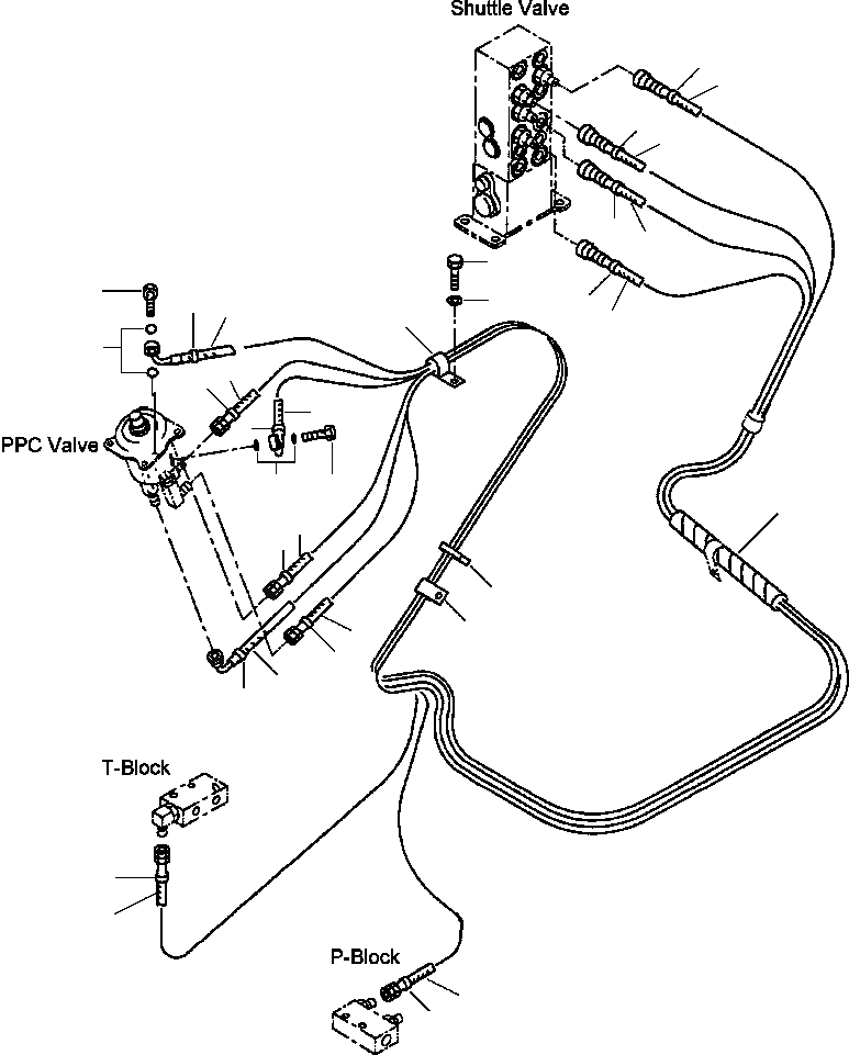 Схема запчастей Komatsu PW400MH-6 - FIG. K-A РАБОЧАЯ ЛИНИЯ PPC - ПАТРУБКИ ПРАВОЙ СТОЙКИS КАБИНА ОПЕРАТОРА И СИСТЕМА УПРАВЛЕНИЯ