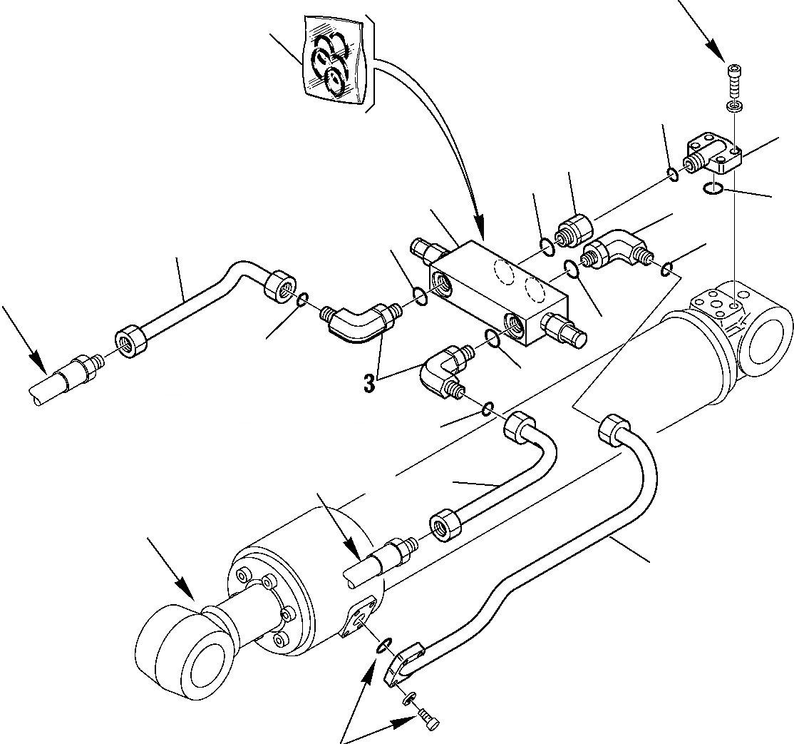 Схема запчастей Komatsu PW95R-2 - ГИДРОЛИНИЯ (ЦИЛИНДР КОВША) (КЛАПАН БЕЗОПАСНОСТИ) УПРАВЛ-Е РАБОЧИМ ОБОРУДОВАНИЕМ