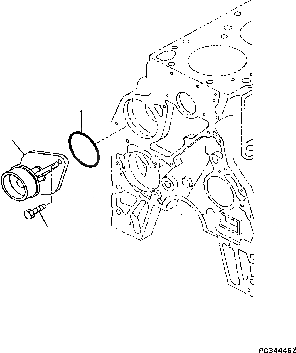 Схема запчастей Komatsu S6D102E1 - ВОДЯНАЯ ПОМПА ДВИГАТЕЛЬ
