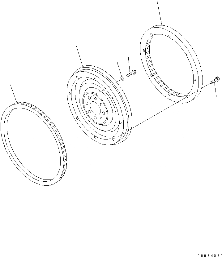 Схема запчастей Komatsu S6D102E-1 - МАХОВИК ДВИГАТЕЛЬ