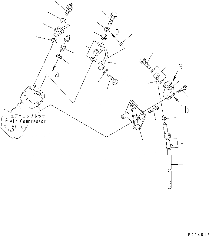 Схема запчастей Komatsu S6D170-1G-6B - ЛИНИЯ КОМПРЕССОРА (/) (МОРОЗОУСТОЙЧИВ. СПЕЦИФИКАЦИЯ)(№77-) ДВИГАТЕЛЬ