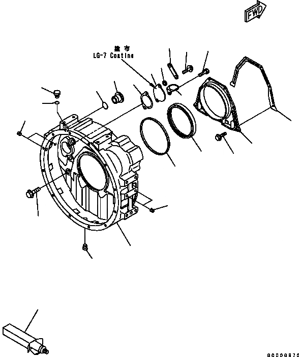 Схема запчастей Komatsu SA6D102E-2 - КАРТЕР МАХОВИКА 