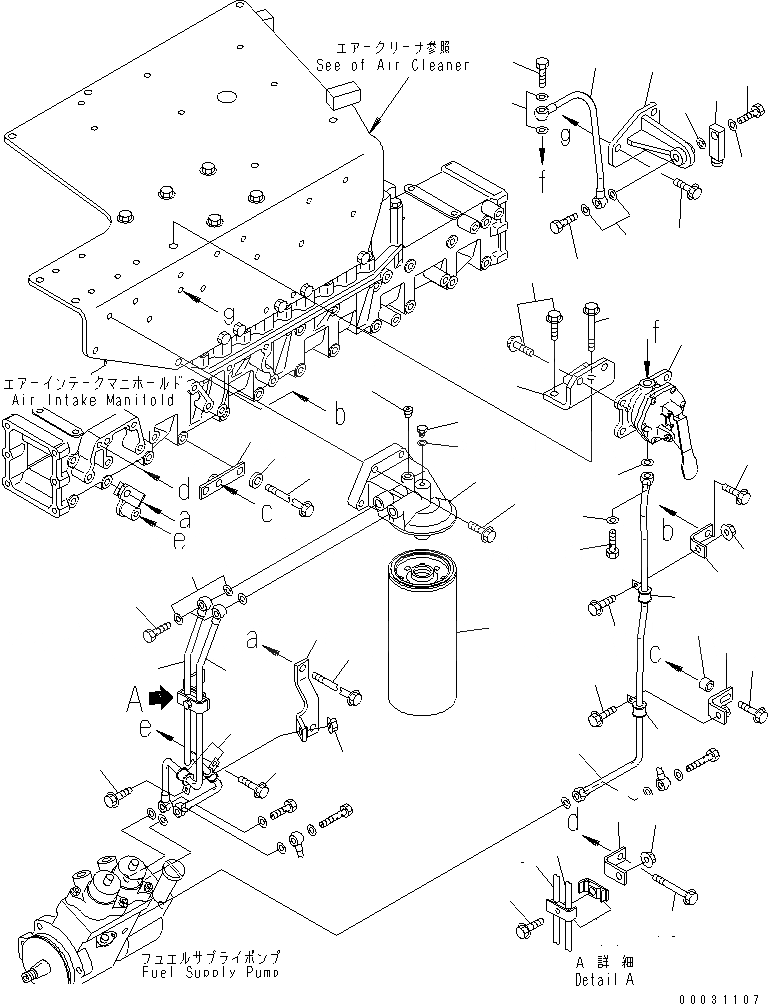 Схема запчастей Komatsu SA6D140E-3J-7 - ТОПЛИВН. ФИЛЬТР. (РЕЗЬБА -/8)(№-) ДВИГАТЕЛЬ