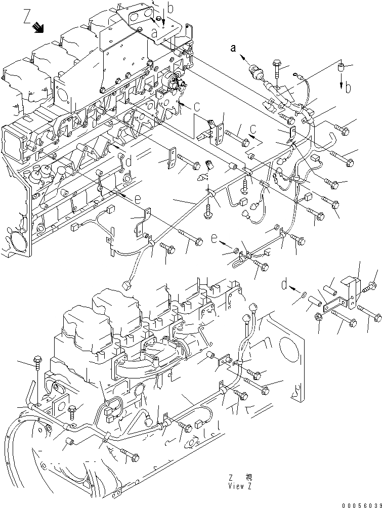 Схема запчастей Komatsu SA6D140E-3J-7 - ЭЛЕКТРОПРОВОДКА (/) ДАТЧИК(№-) ДВИГАТЕЛЬ