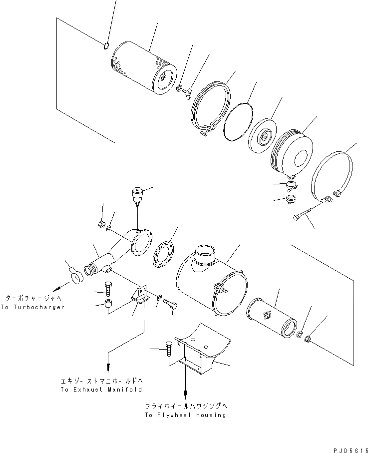 Схема запчастей Komatsu SA6D140A-GD-1W7 - ВОЗДУХООЧИСТИТЕЛЬ (ДВОЙНОЙ ЭЛЕМЕНТ ТИП)(№97-7) ДВИГАТЕЛЬ