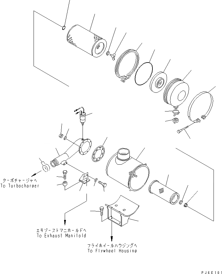 Схема запчастей Komatsu SA6D140A-GD-1W7 - ВОЗДУХООЧИСТИТЕЛЬ (ДВОЙНОЙ ЭЛЕМЕНТ ТИП) (С ЭЛЕКТР. ИНДИКАТОР)(№7-) ДВИГАТЕЛЬ
