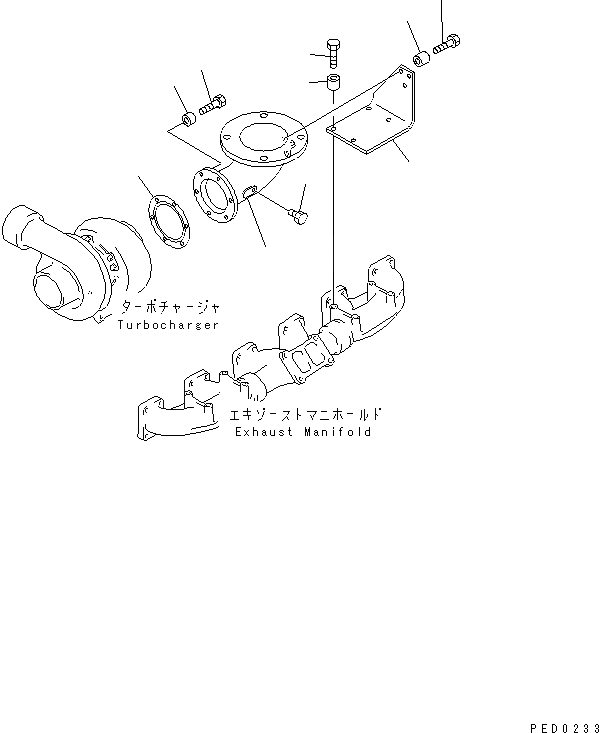 Схема запчастей Komatsu SA6D140A-GD-1W7 - СИСТЕМА ТРУБ ГЛУШИТЕЛЯ ДВИГАТЕЛЬ