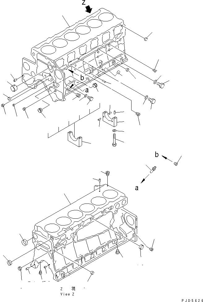 Схема запчастей Komatsu SA6D140A-GD-1W7 - БЛОК ЦИЛИНДРОВ (/)(№-) ДВИГАТЕЛЬ