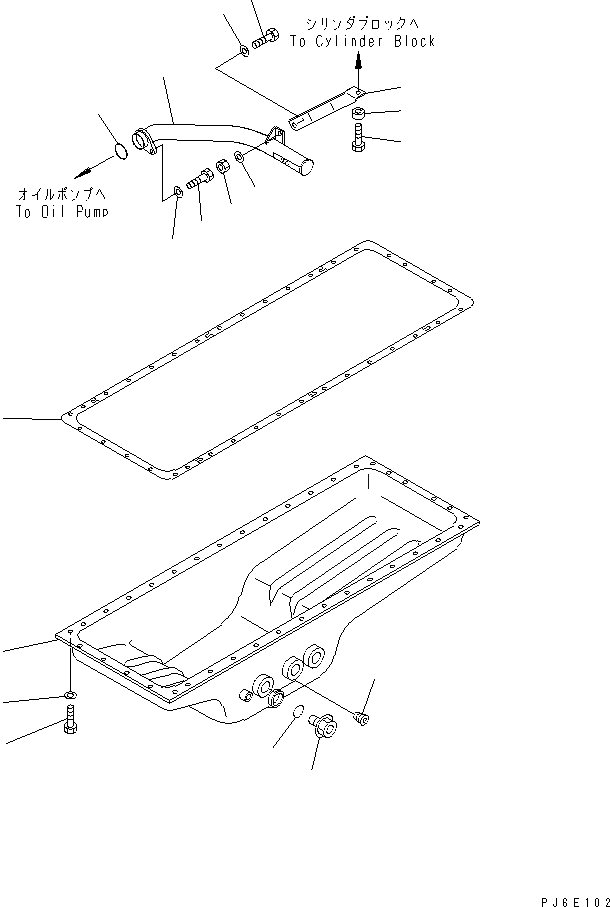 Схема запчастей Komatsu SA6D140A-GD-1W7 - МАСЛЯНЫЙ ПОДДОН И ВСАСЫВАЮЩИЙ ПАТРУБОК ДВИГАТЕЛЬ