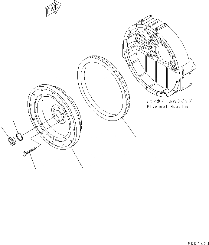 Схема запчастей Komatsu SA6D140A-GD-1W7 - МАХОВИК ДВИГАТЕЛЬ