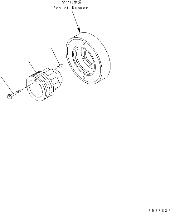 Схема запчастей Komatsu SA6D140A-GD-1W7 - ШКИВ КОЛЕНВАЛА ДВИГАТЕЛЬ