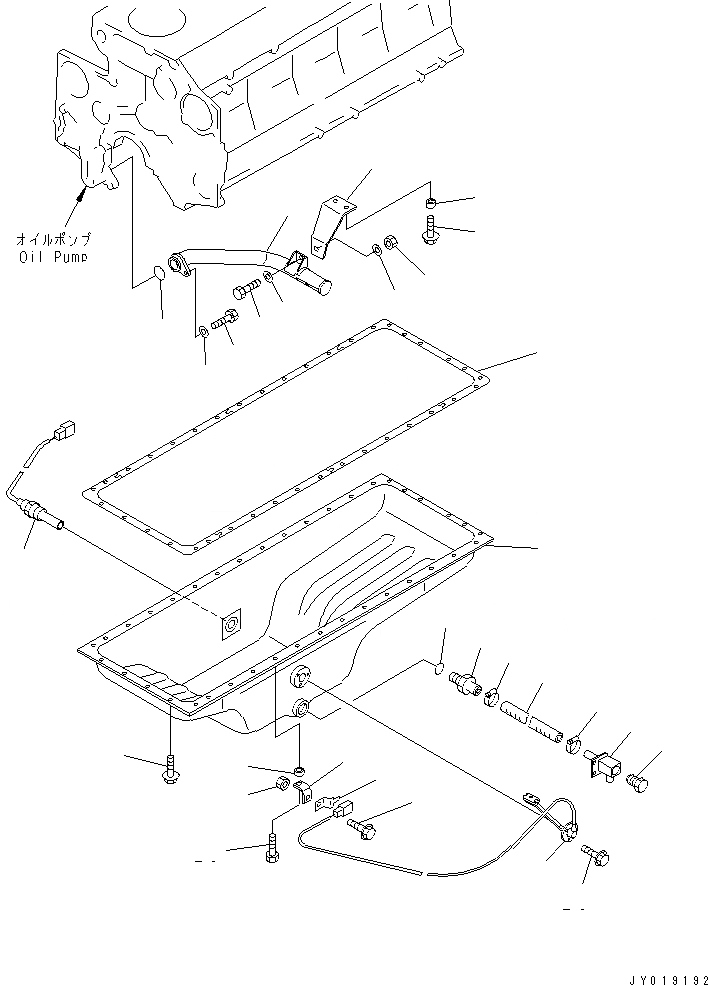 Схема запчастей Komatsu SA6D140E-3L-7 - МАСЛЯНЫЙ ПОДДОН И ВСАСЫВАЮЩИЙ ПАТРУБОК ДВИГАТЕЛЬ