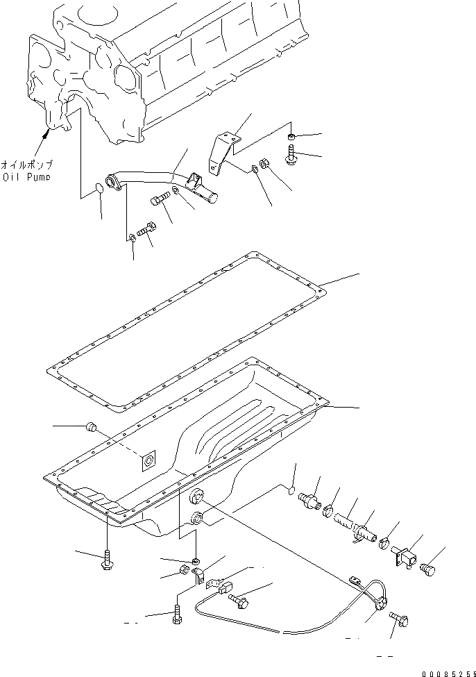 Схема запчастей Komatsu SA6D140E-3 - МАСЛЯНЫЙ ПОДДОН И ВСАСЫВАЮЩИЙ ПАТРУБОК ДВИГАТЕЛЬ