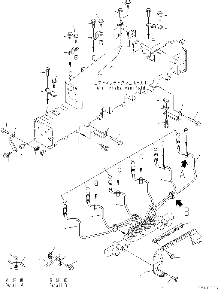 Схема запчастей Komatsu SA6D140E-3 - ТОПЛИВОПРОВОД. ДВИГАТЕЛЬ