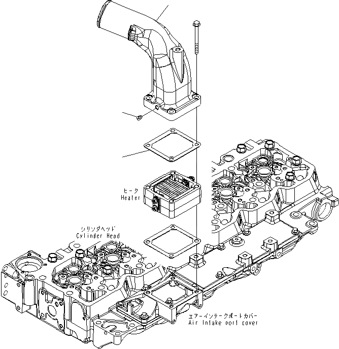Схема запчастей Komatsu SAA6D107E-1B-W - ВПУСК ВОЗДУХА СОЕДИН-Е ДВИГАТЕЛЬ