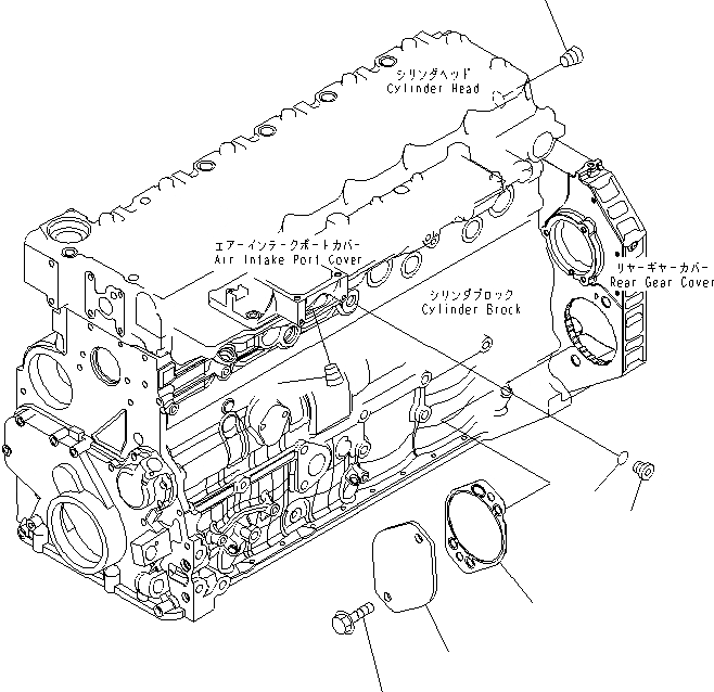 Схема запчастей Komatsu SAA6D107E-1B-W - ЗАДН. ПРИВОД КРЫШКАФИТТИНГ ЧАСТИ ДВИГАТЕЛЬ