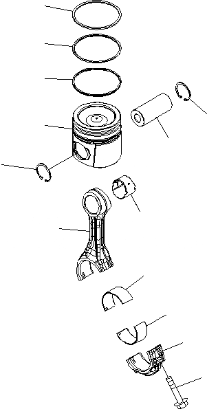 Схема запчастей Komatsu SAA6D107E-1B-W - ПОРШЕНЬ И ШАТУН ДВИГАТЕЛЬ