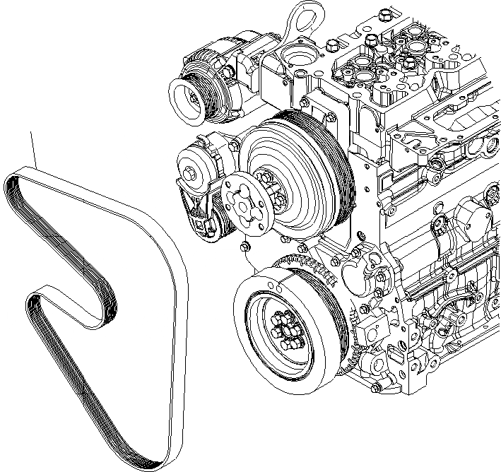 Схема запчастей Komatsu SAA6D107E-1B-W - ВЕНТИЛЯТОР ОХЛАЖДЕНИЯ РЕМЕНЬ (ВЫСОКОСКОРОСТН. ВЕНТИЛЯТОР СПЕЦ-Я.) ДВИГАТЕЛЬ