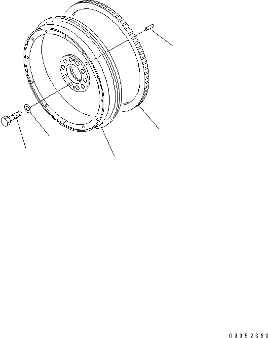 Схема запчастей Komatsu SAA12V140E-3B - МАХОВИК(№-) ДВИГАТЕЛЬ