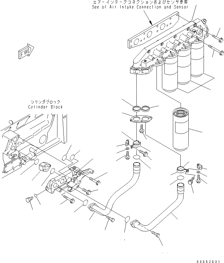 Схема запчастей Komatsu SAA12V140E-3B - МАСЛ. ФИЛЬТР(№-) ДВИГАТЕЛЬ